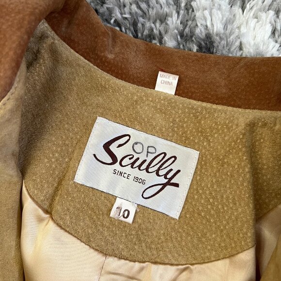 Vintage Suede Leather Military Style Trench Coat - Picture 7 of 10